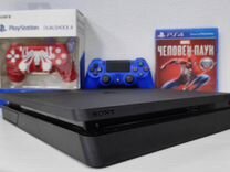 Sony PS4 Slim + 112 игр и 2 геймпада