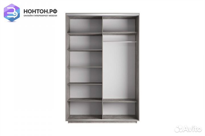 Шкаф-купе 2-х дверный Нонтон фото №1005 / бетон