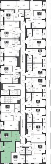 2-к. квартира, 47,2 м², 6/15 эт.