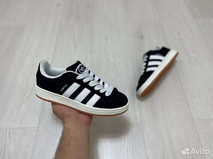 Кроссовки Adidas Campus Black White Gum (36-45)