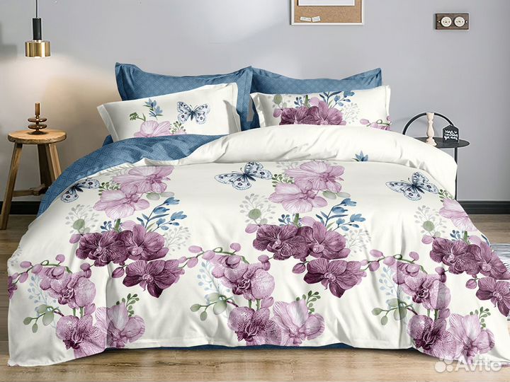 Комплект постельного белья евро с простыней на рез