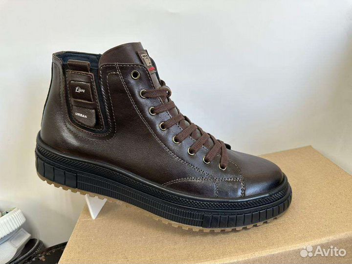 Зимние ботинки натуральный мех и кожа