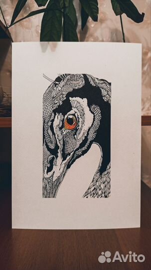 Постер для интерьера/ Графика животные/ картина