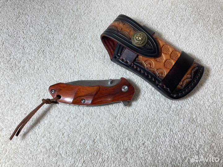Нож складной из дамасской стали