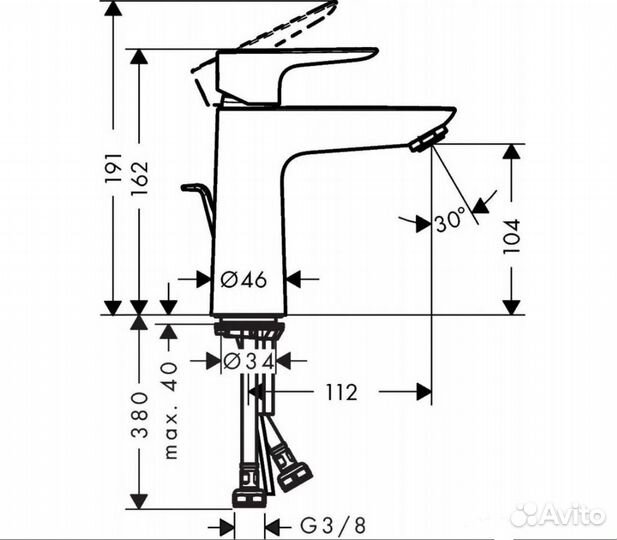 Смеситель для раковины Hansgrohe 71713340