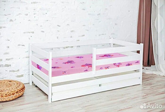 Кроватка берёза софа эко детская с бортиком