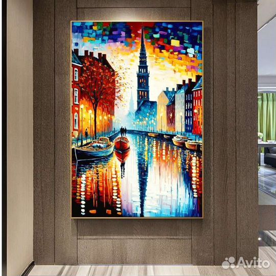 Современная картина маслом Венеция