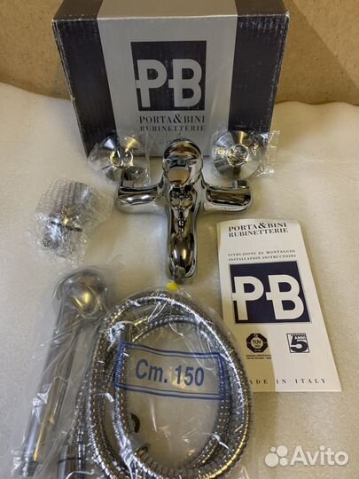 Смеситель для ванны porta & bini Италия хром