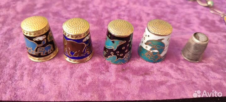 Наперсток эмаль; наперсток серебро 84