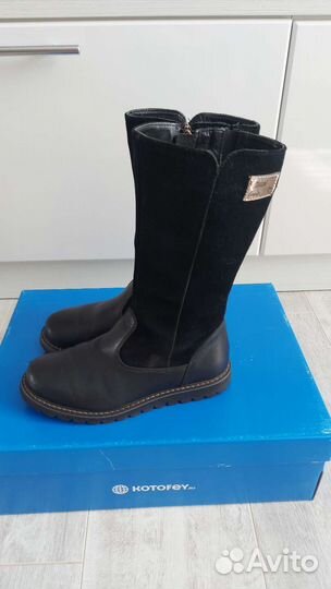 Сапожки школьные для девочек Котофей