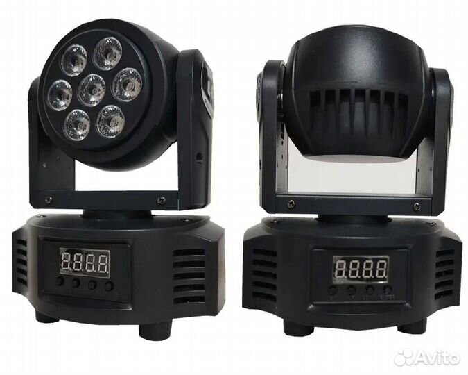 Головы LED Wash 7x12W 2шт RGBw Mic Pro Светомузыка