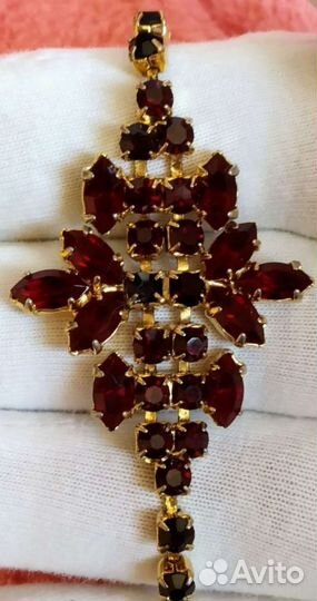 Винтажный набор брошь, колье, браслет и серьги