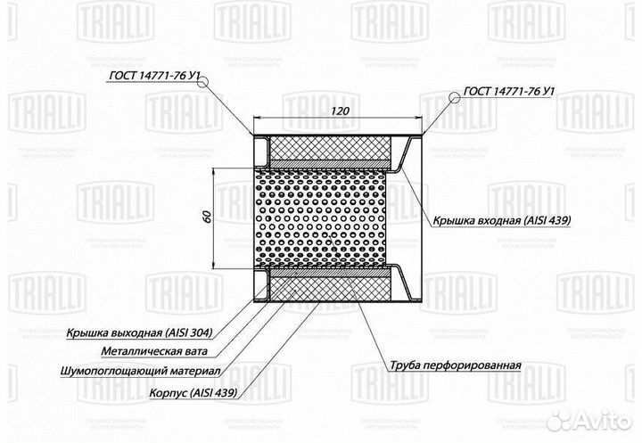 Пламегаситель коллекторный 100/120-55 (нерж. алюм