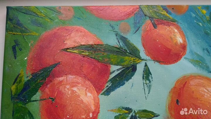 Оранжевый сад, авторская картина, масло 30х40