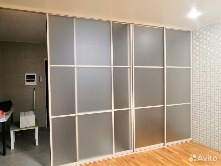 Перегородки межкомнатные раздвижные для трех зон