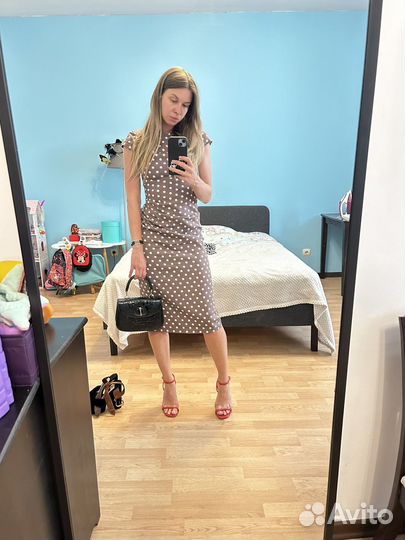 Платье в горошек 38/40 xs