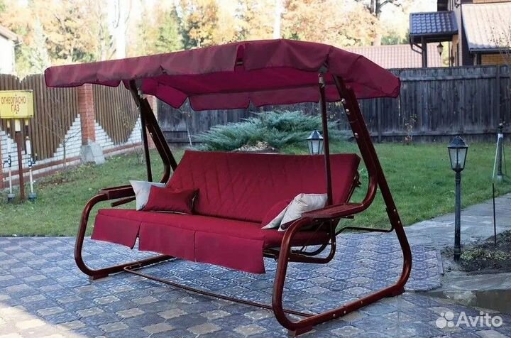 Тент для садовых качелей Милена бордовый