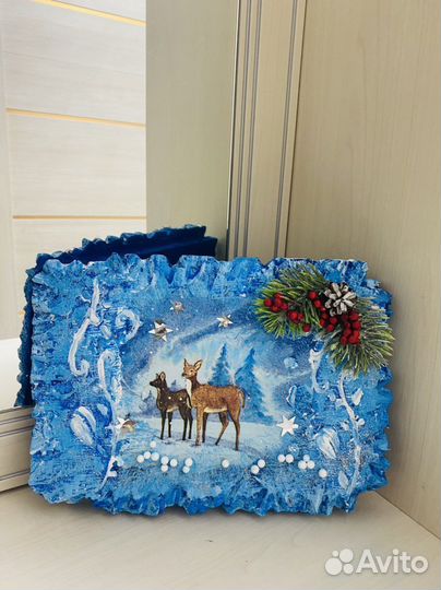 Новогодняя поделка панно