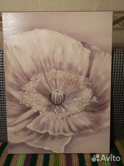 Картина маслом пион