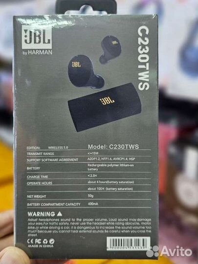 Беспроводные наушники jbl C230tws