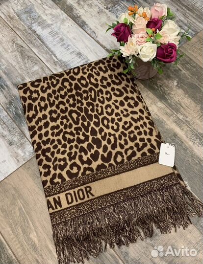 Кашемировый палантин Dior бежевый