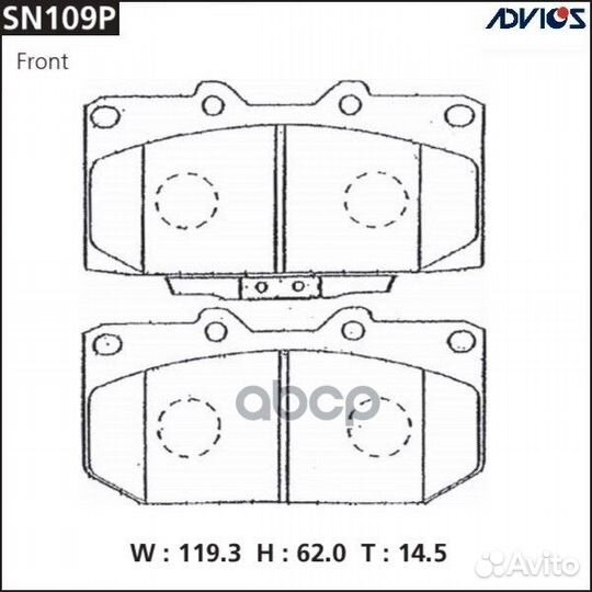 Дисковые тормозные колодки advics SN109P advics