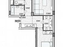 2-к. квартира, 68,2 м², 1/19 эт.