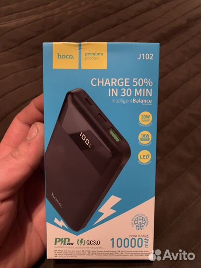 Внешний аккумулятор Hoco J102 Black 10000 мА/ч