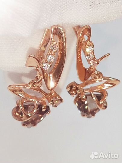 Золотые серьги 585 пробы бу