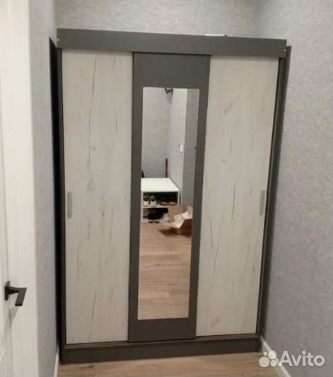 Шкаф купе Бася крафт белый/ графит