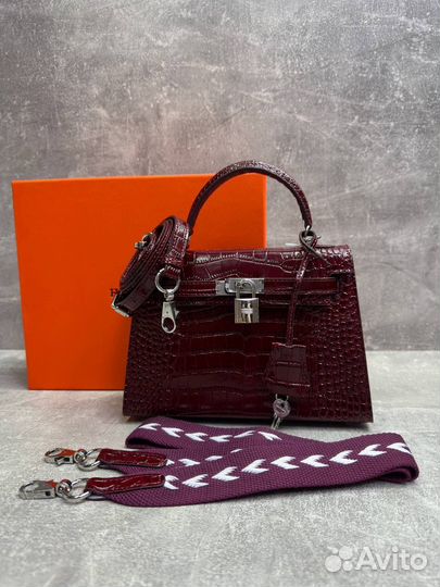 Сумка женская Hermes Kelly 22 крокодил