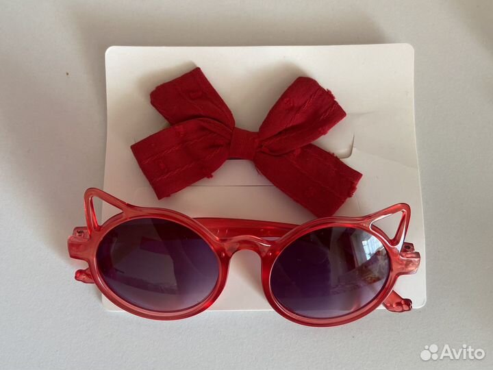 Набор детские солнечные очки + повязка на голову