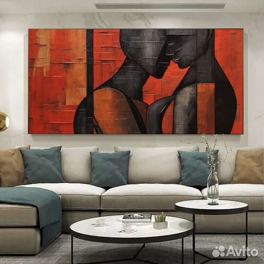 Картина маслом для интерьера Обнимающаяся пара 3D