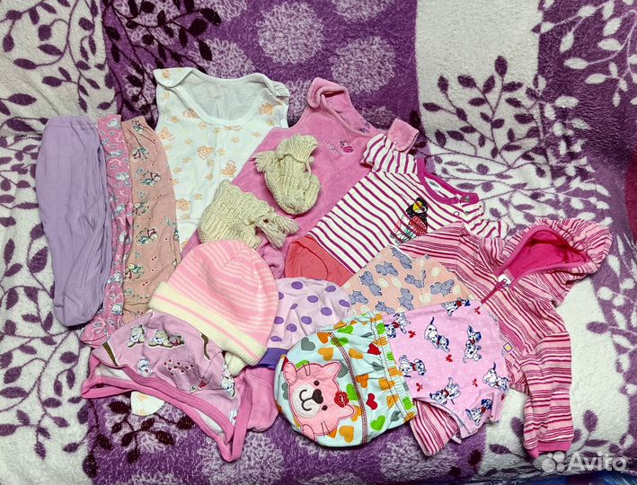 Вещи пакетом для девочки с 1 месяца до 1 года
