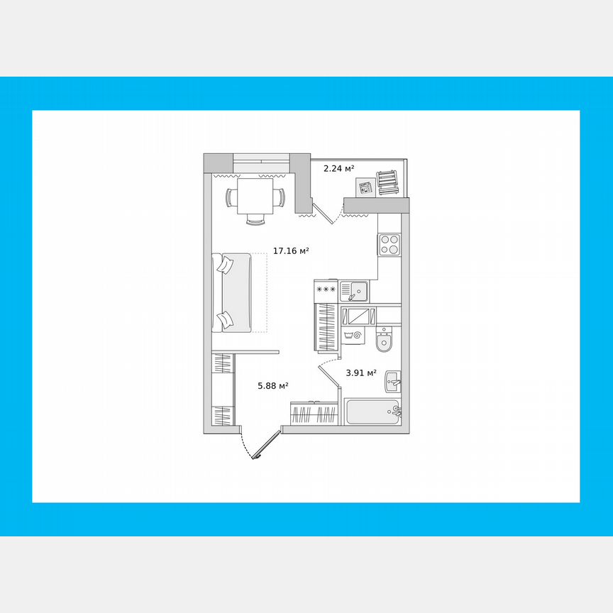 Квартира-студия, 26,3 м², 4/17 эт.