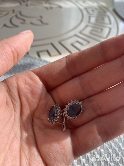 Серебряные серьги sunlight