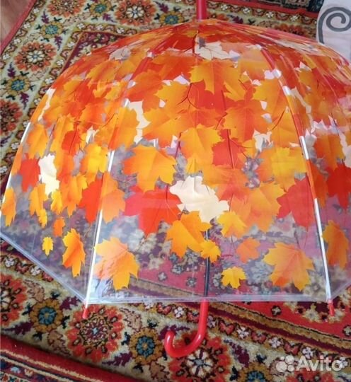 Зонт трость прозрачный