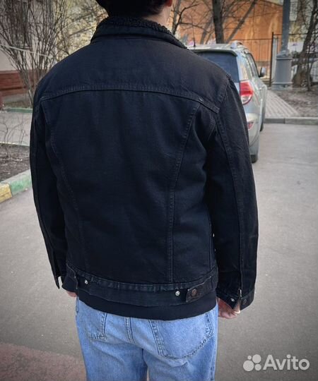 Куртка levis шерпа джинсовая черная