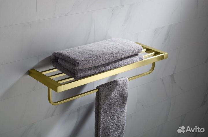 Полка для полотенец латунь Timo Selene золото 1