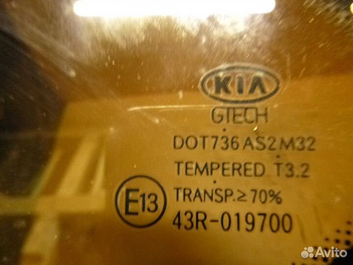 Стекло кузовное глухое левое KIA ceed II 2012-2018