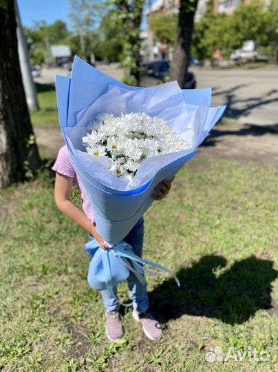 Букеты гиганты из кустовых хризантем