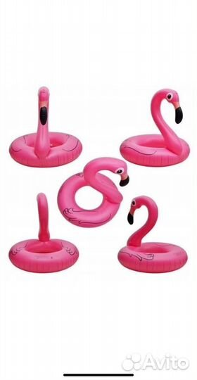 Надувной круг Фламинго для плавания 90 см розовый