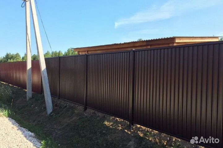 Забор из профнастила с гарантией под ключ