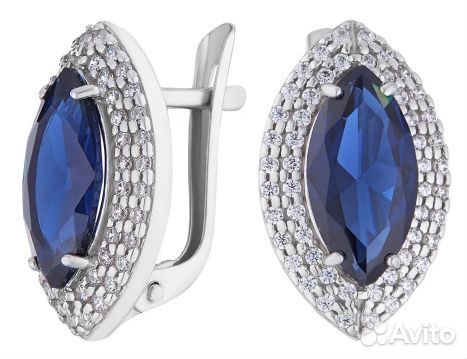 Серебряные серьги с сапфирами