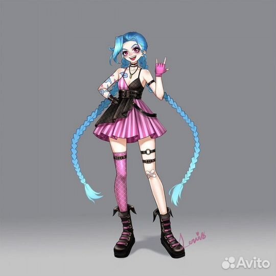 Косплей Джинкс Лолита Jinx Лига легенд