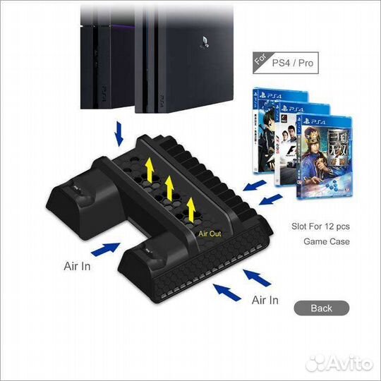 Dobe PS4 Multi-functional Charging & Cooling Stand