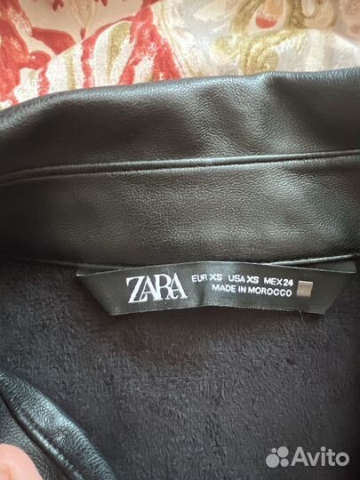 Кожаная рубашка zara