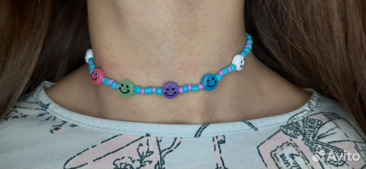 Детский чокер из бисера и бусин. Детские бусы