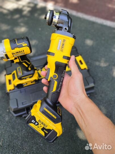 Аккумуляторный набор болгарка и гайковерт dewalt