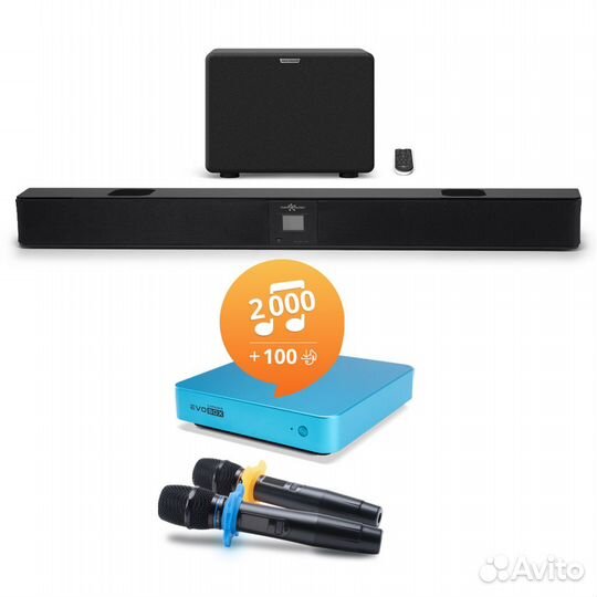 Караоке комплект EvoBox+EvoSound Bar+Микрофоны SE